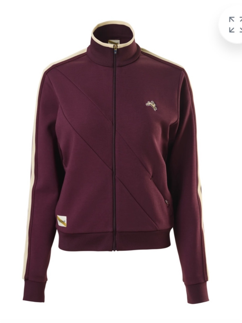 Tracksmith Burgundy Bomber Jacket with Cream Trim